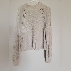 American eagle cream cable knit sweater